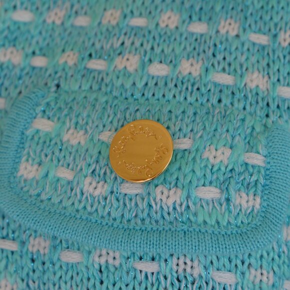 Lilly Pulitzer Kienna Cardigan Jacket Teal Blue Knit Horizon Metallic Marl Sz XS - Picture 7 of 8